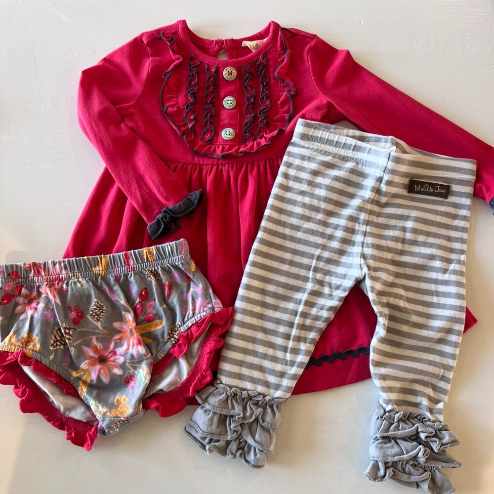 Matilda Jane outfit in Size 6–12 months, in Good pre‑owned condition.